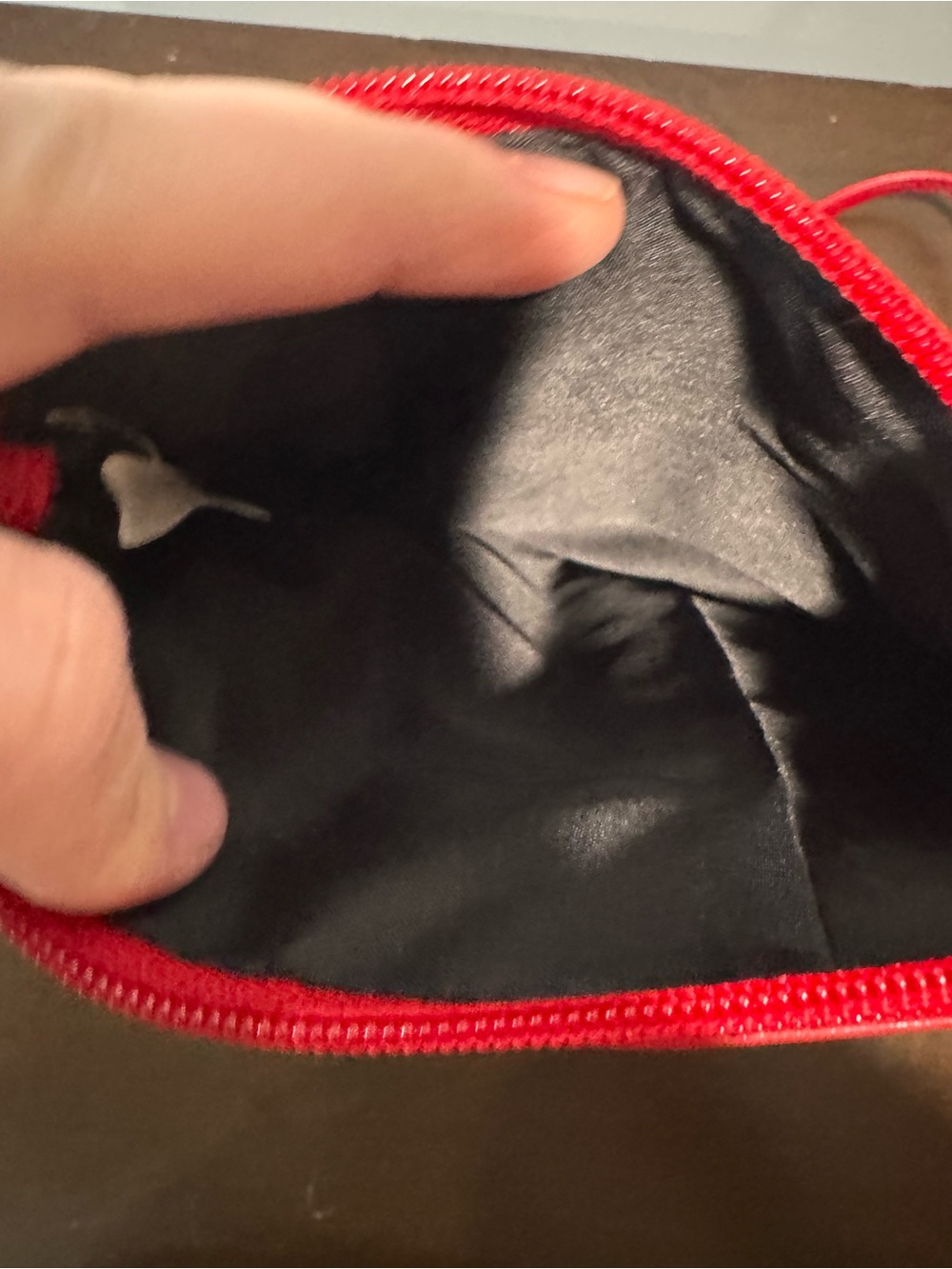Hand painted Red leather Crossbody Bag with zebra. - Picture 5 of 5